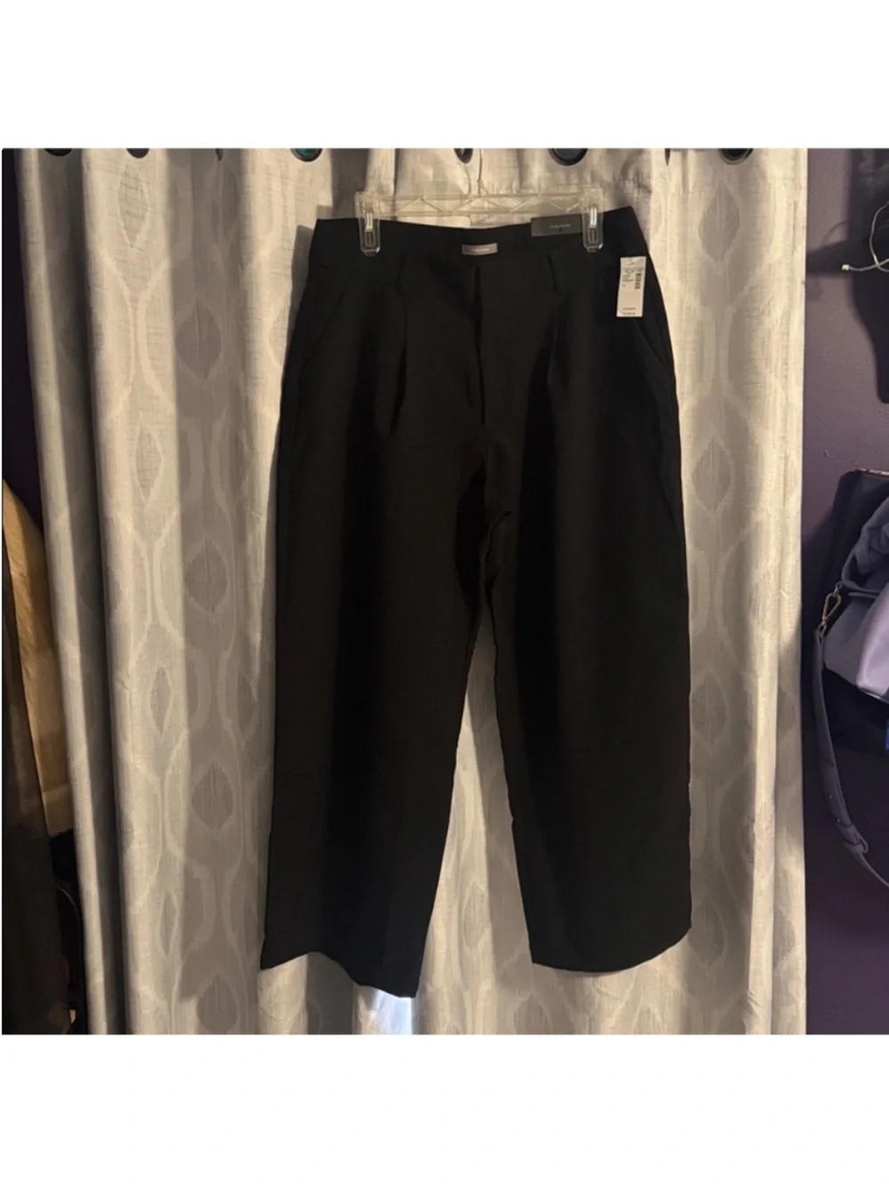 Maurices High Rise Cropped Wide Leg Pants Black Size 14